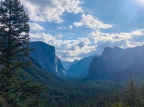 Morning shadows over Yosemite National Park 