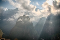 Morning sun in Machu Picchu 