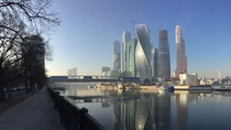 Moscow City on a sunny November morning 