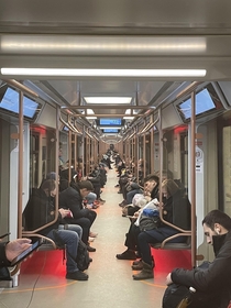 Moscow metro train Through the space-time