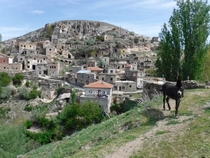 Mostly abandoned village in the mountains of Turkeys Cappadocias region