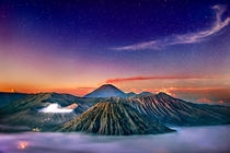 Mount Bromo above the clouds Photo by Maher Hayfa 