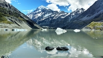Mount Cook from Hooker Lake Canterbury NZ   X 