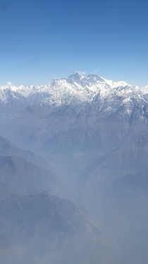 Mount Everest Nepal from the air 