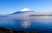 Mount Fuji from Lake Yamanaka Japan 