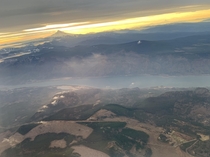 Mount Hood and Columbia River at sunrise 
