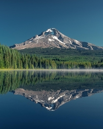 Mount Hood reflecting in Trillium Lake Oregon  IG holysht