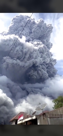 Mount Sinabung volcano erupting Sumatra Indonesia Photo from twitter