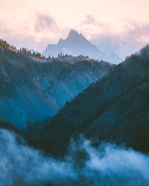 Mountain layers of North Cascades National Park Always love these foggy days 