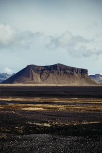 Mountain on the Black Sand Beach Iceland x 