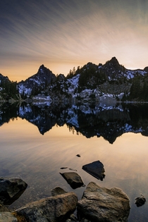 Mountain sunset in the Alpine Lakes Wilderness WA 