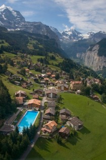 Mountain Village Wengen Switzerland 