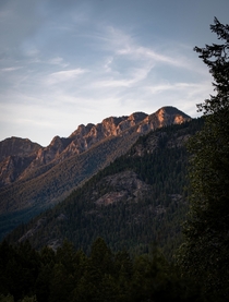 Mountains at golden hour Invermere British Columbia 