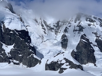 Mountainside Impacted Glacial Pocket Antarctic Coastline Antarctic Peninsula 