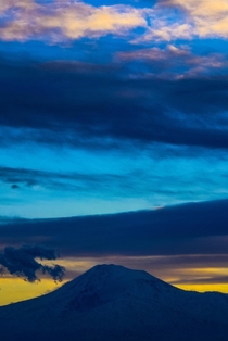 Mt Ararat during sunset Armenia 