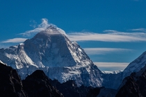 Mt Makalu m as seen from Renjo La m in Nepals Khumbu region 