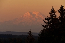 Mt Rainer at sunset taken from Overlook Point Park in Tumwater 