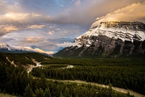 Mt Rundle and the Bow River Band National Park Alberta Canada 