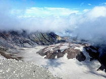 Mt St Helens crater from the summit rim 
