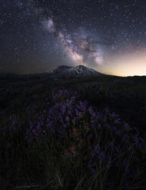 Mt St Helens Washington under the Milky Way 