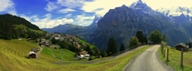 Murren Switzerland Camera phone panorama taken while traveling Europe 
