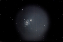 My first attempt at a stacked image of the whirlpool galaxy I think it turned out pretty good