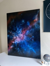 My first large oil abstract nebula painting OC