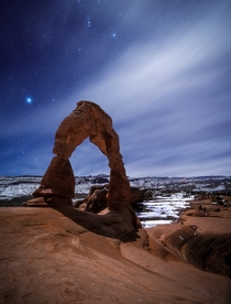 My First Time in Arches National Park Hiked in the Moonlight to the Delicate Arch and Took This Photo 