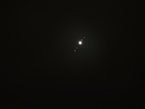 My friend took a photo of Jupiter and her moons and a few days ago 