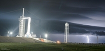 My remote camera catches lightning in the final hours before Crew Dragon launches to ISS 