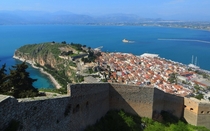 Nafplio Greece as viewed from the Palamidi Fortress 