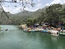 Nainital India is known as the city of seven lakes This is one of the lakes called Naukuchiatal