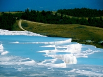 Natures infinity pools in Pamukkale Turkey 