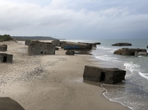 Nazi bunkers in Vigs Denmark Built in  as a part of the Atlantic Wall You can crawl around inside and climb up through a few The sea is slowly claiming them