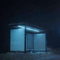 Neon Bus Stop Petteri Lappalainen