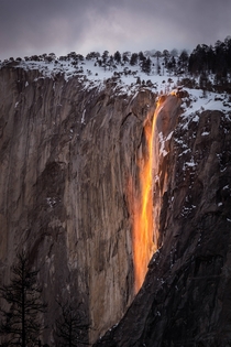 Never been so awestruck by nature before Firefall in Yosemite CA 
