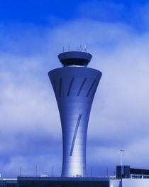New air traffic control tower at SFO airport San Francisco CA 
