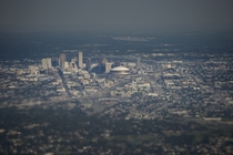 New Orleans Louisiana as seen from Air Force One departing after the presidential visit to the city on the th anniversary of Hurricane Katrina 