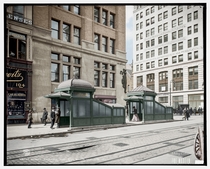 New York City East rd Street Subway Entrance and Exit  - Colorized
