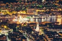 Night over Bergen Norway 