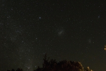 Night sky over South Africa LMC and SMC visible along with the Milky Way