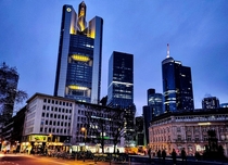 Night time Frankfurt Germany 