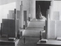 Nikolai Suetins crypto-Suprematist model for the Paris  Soviet Pavilion featuring Iofans Palace of the Soviets 