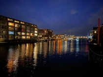 North Amsterdam canal at night