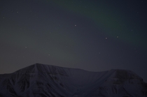 Northern Lights and Mountains in Svalbard 