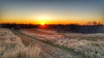 Northwest Missouri sunset over CRP 