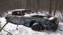 Not mine but found this on social media Photographer is Michelle Girouard Forgotten race car in New Brunswick forest