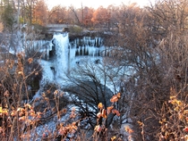 November waterfall in Minneapolis 