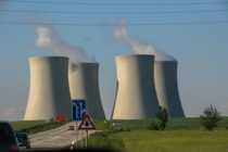 Nuclear power station cooling towers Temelin Czech republic
