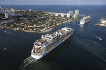 Oasis of the Seas and Independence of the Seas Off Port Everglades 
